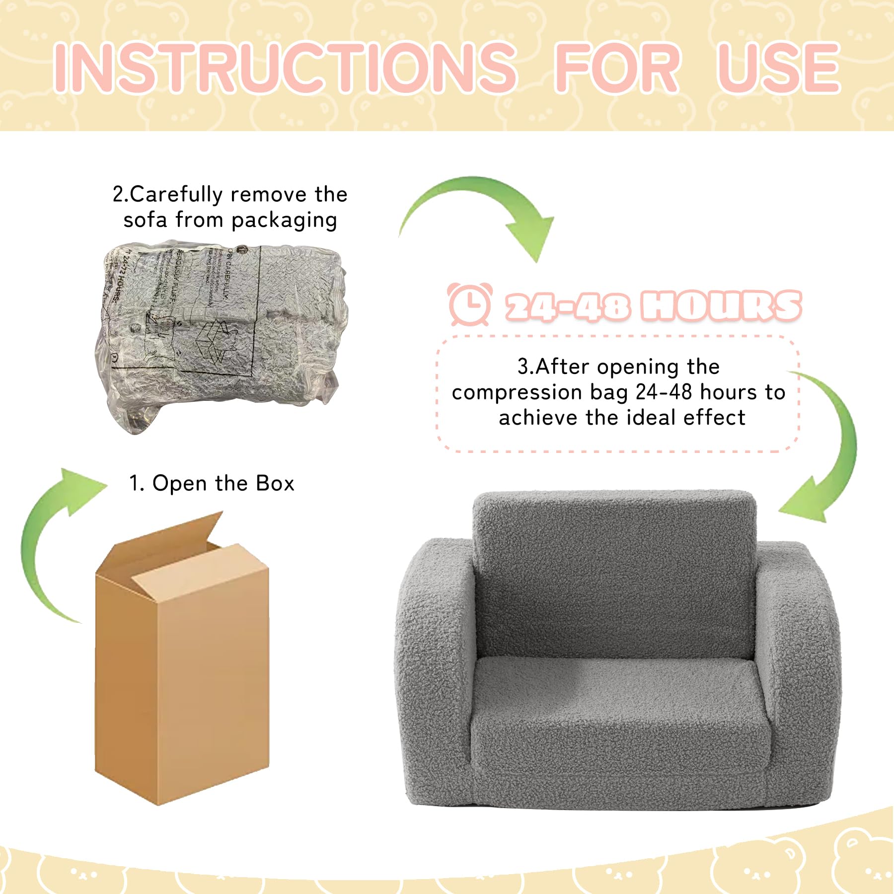 Muamelop dense foam core supports shape while kids sit and lean.