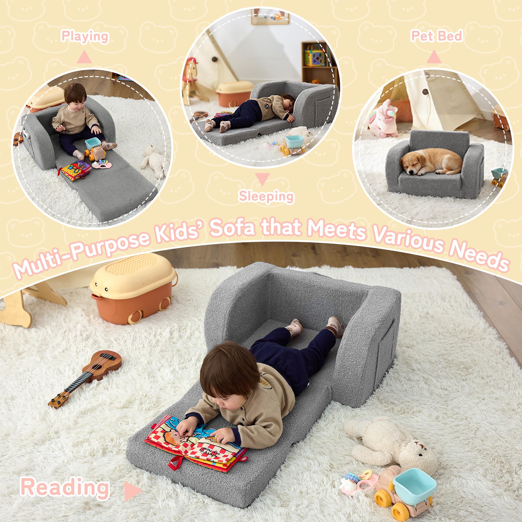 Muamelop plush fabric close-up conveys soft, skin-friendly texture.
