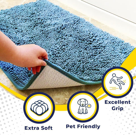 Muddy Mat chenille-fabric-closeup shows soft fibers and quick-dry potential.