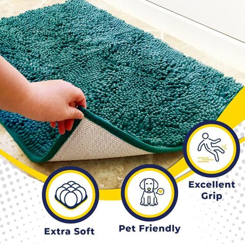 Muddy Mat chenille soft pile provides plush comfort underfoot