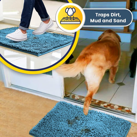 Muddy Mat sky-blue-entryway adds style without sacrificing practicality.