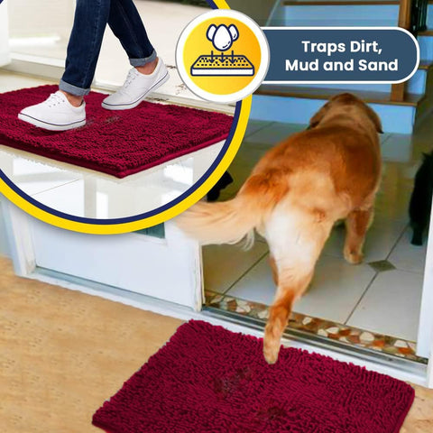 Muddy Mat stylish, versatile rug fits many rooms while keeping floors clean.