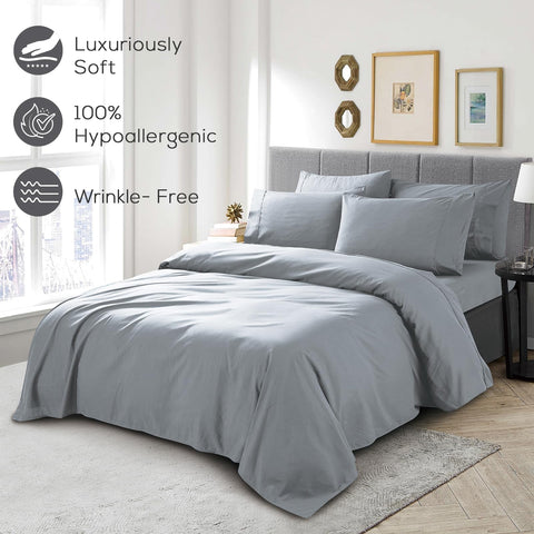 Hypoallergenic, easy-care Mueller Home bedding for daily use.