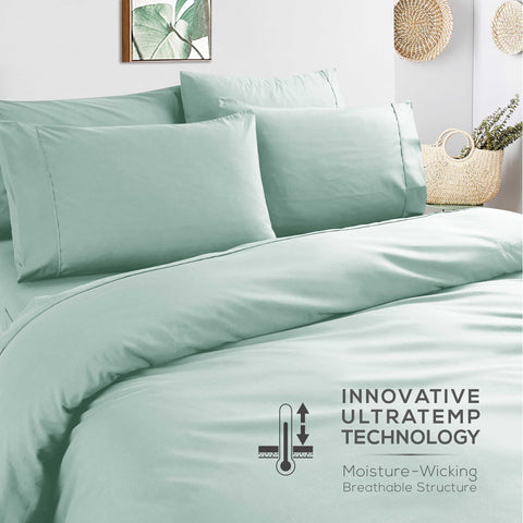 Mueller Home Ultratemp cooling scene demonstrates temp regulation for comfort.