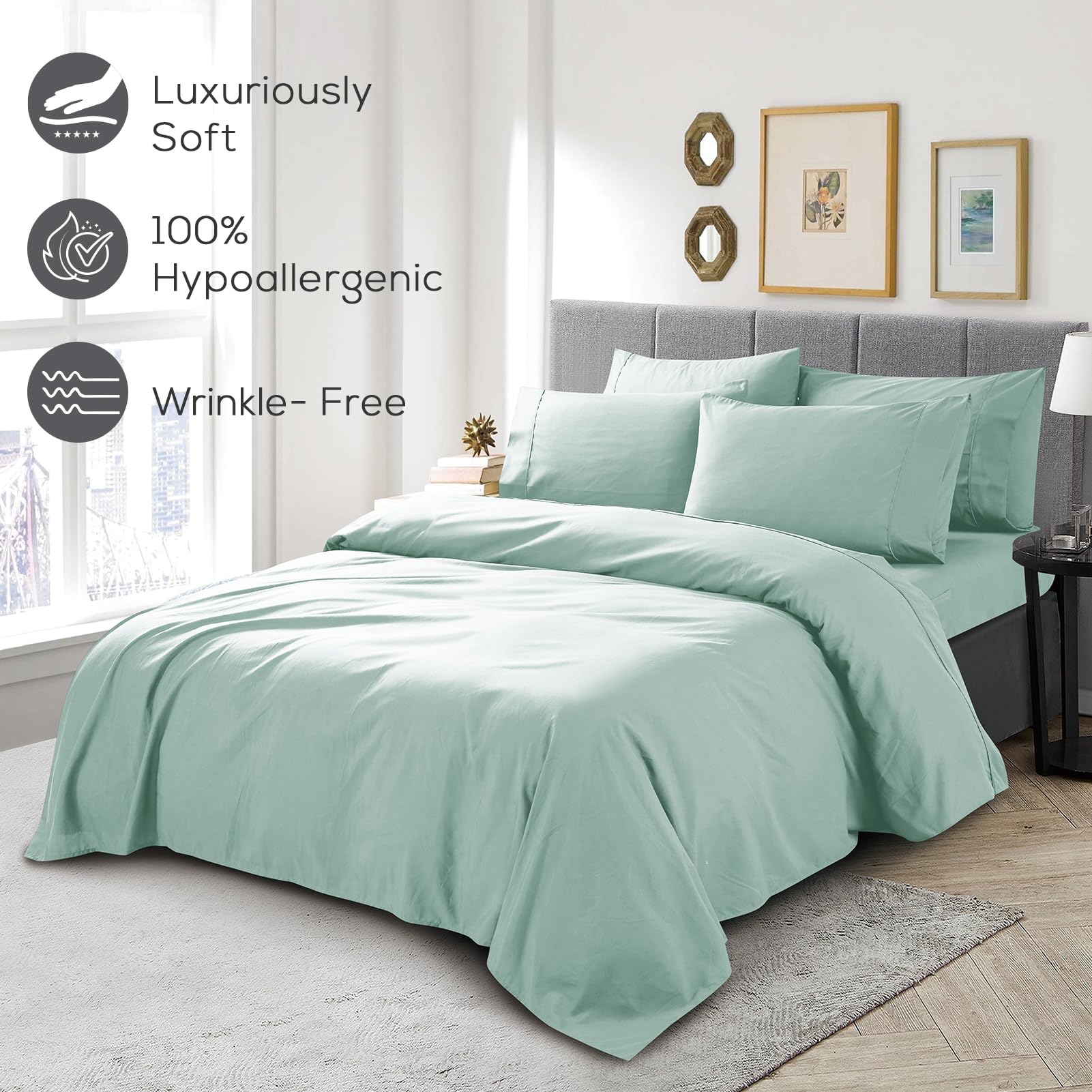 Mueller Home Ultratemp fabric closeup shows breathable fibers and silky feel.