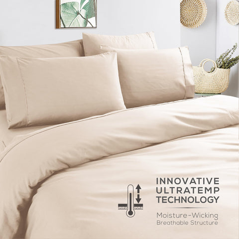 Mueller Home UltraTemp king breathable fabric on bed setup
