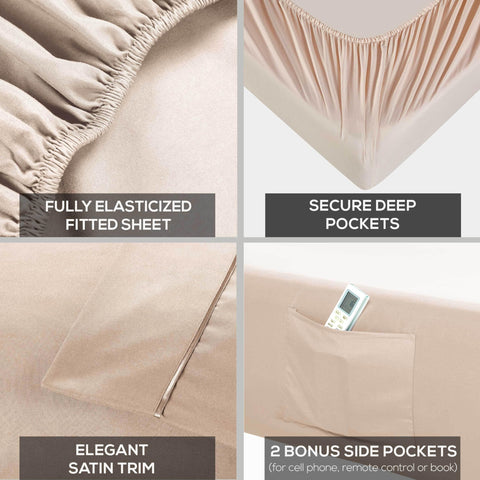 Mueller Home UltraTemp king deep-pocket shot illustrating secure mattress fit