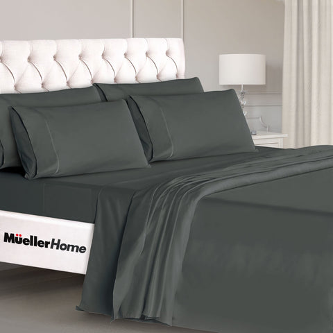 Mueller Home UltraTemp King fitted sheet with deep pockets for secure fit.