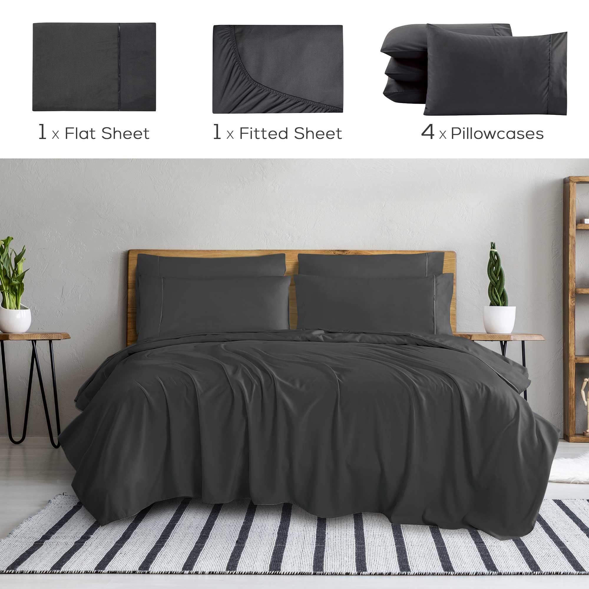 Mueller Home UltraTemp King flat sheet with silky finish for smooth layering.