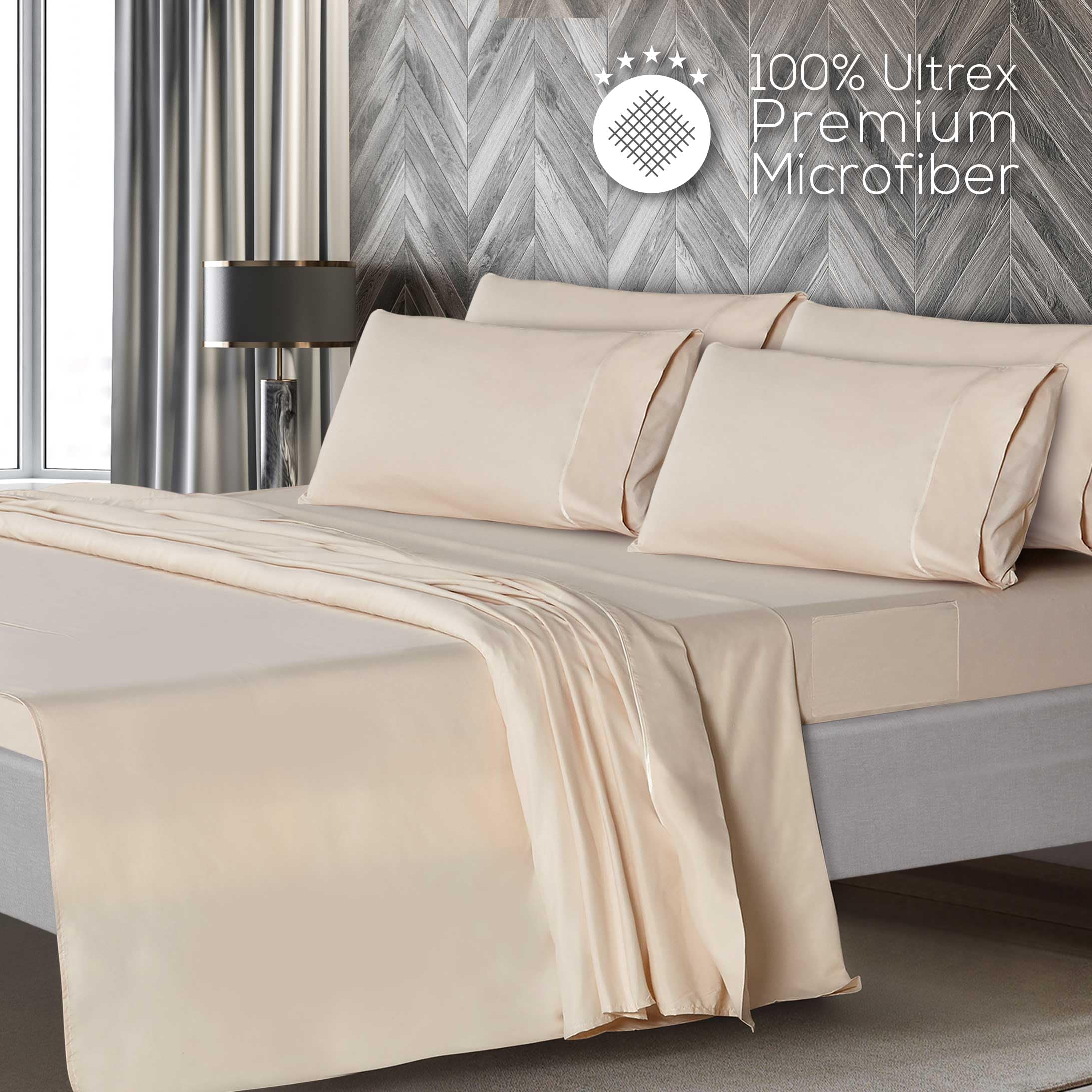 Mueller Home UltraTemp king pillowcases set in cream color, soft and durable