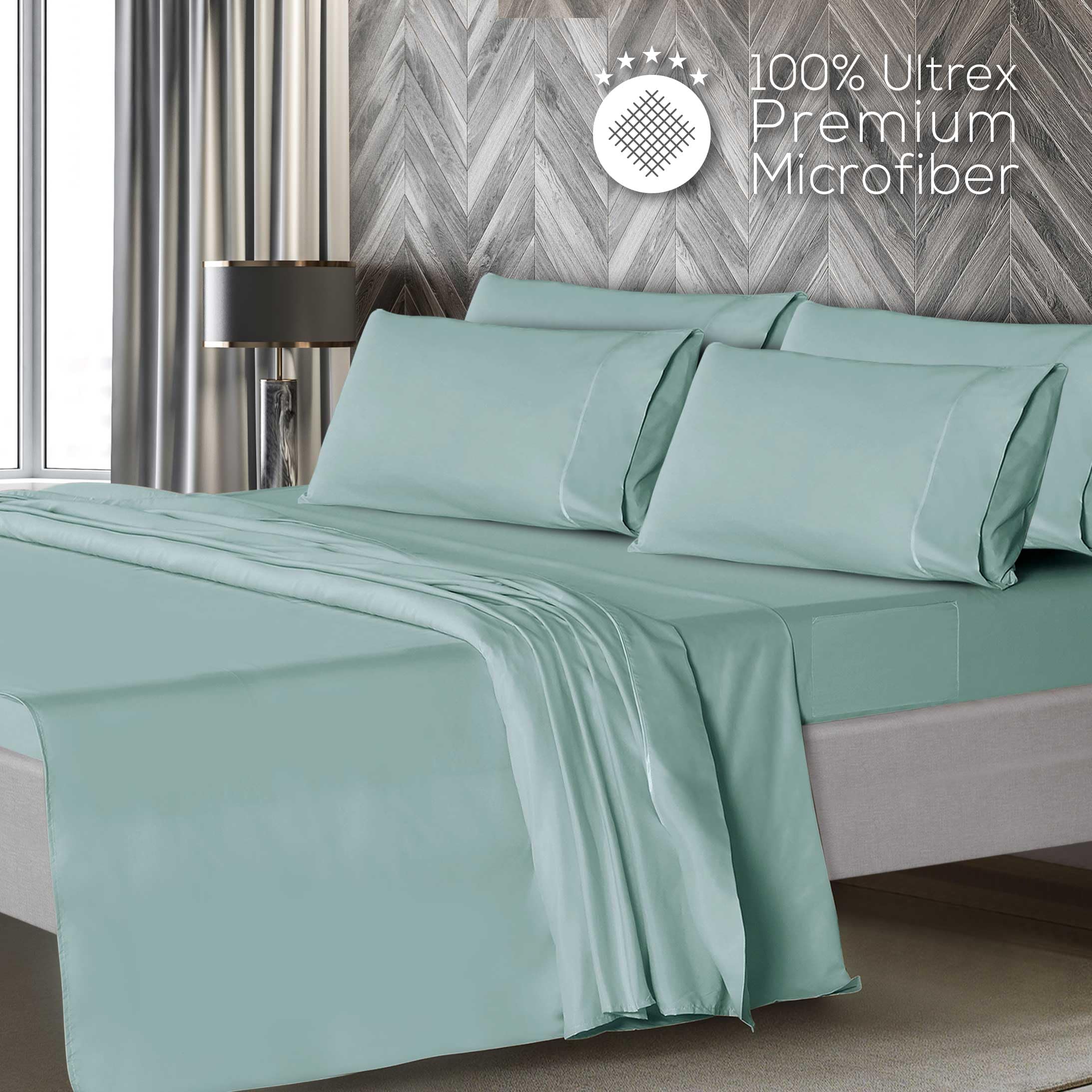 Mueller Home Ultratemp queen fitted sheet 60 x 80 inches with 16 inch pocket fits deep mattresses.