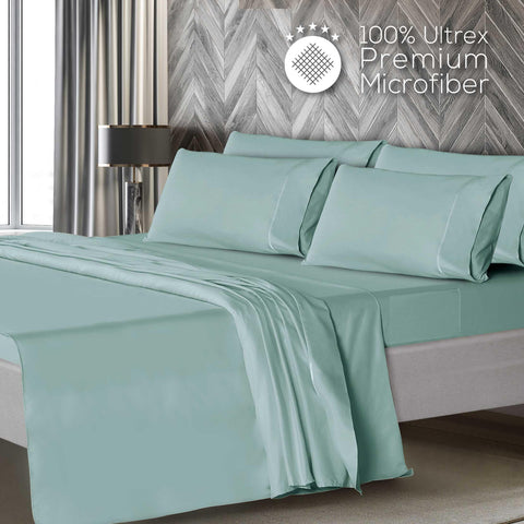Mueller Home Ultratemp queen fitted sheet 60 x 80 inches with 16 inch pocket fits deep mattresses.