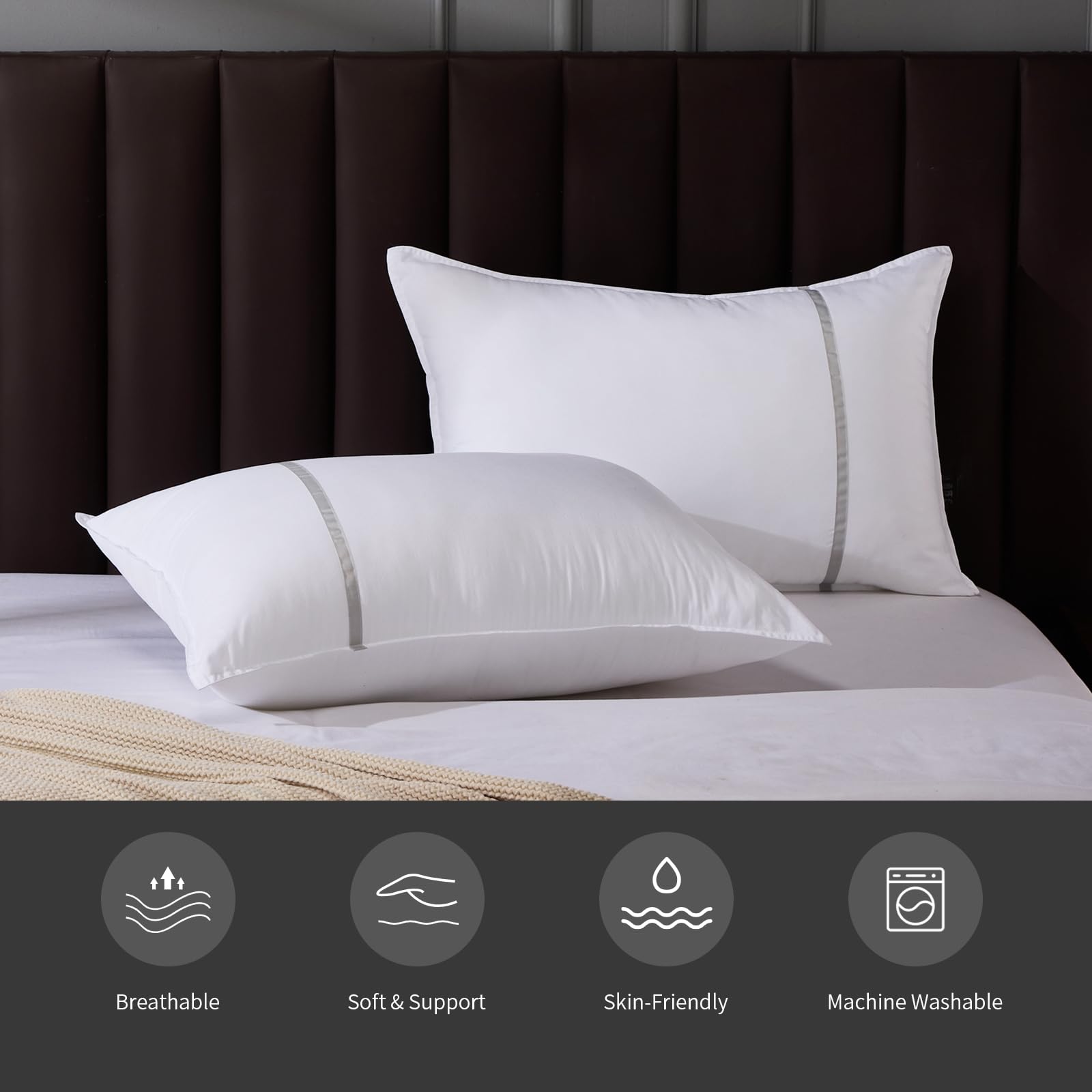 MUFEW hotel quality pillow set adds premium feel to home sleep