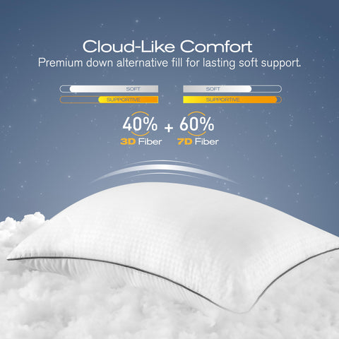MUFEW pillow fabric close-up highlights soft, skin-friendly microfiber shell.