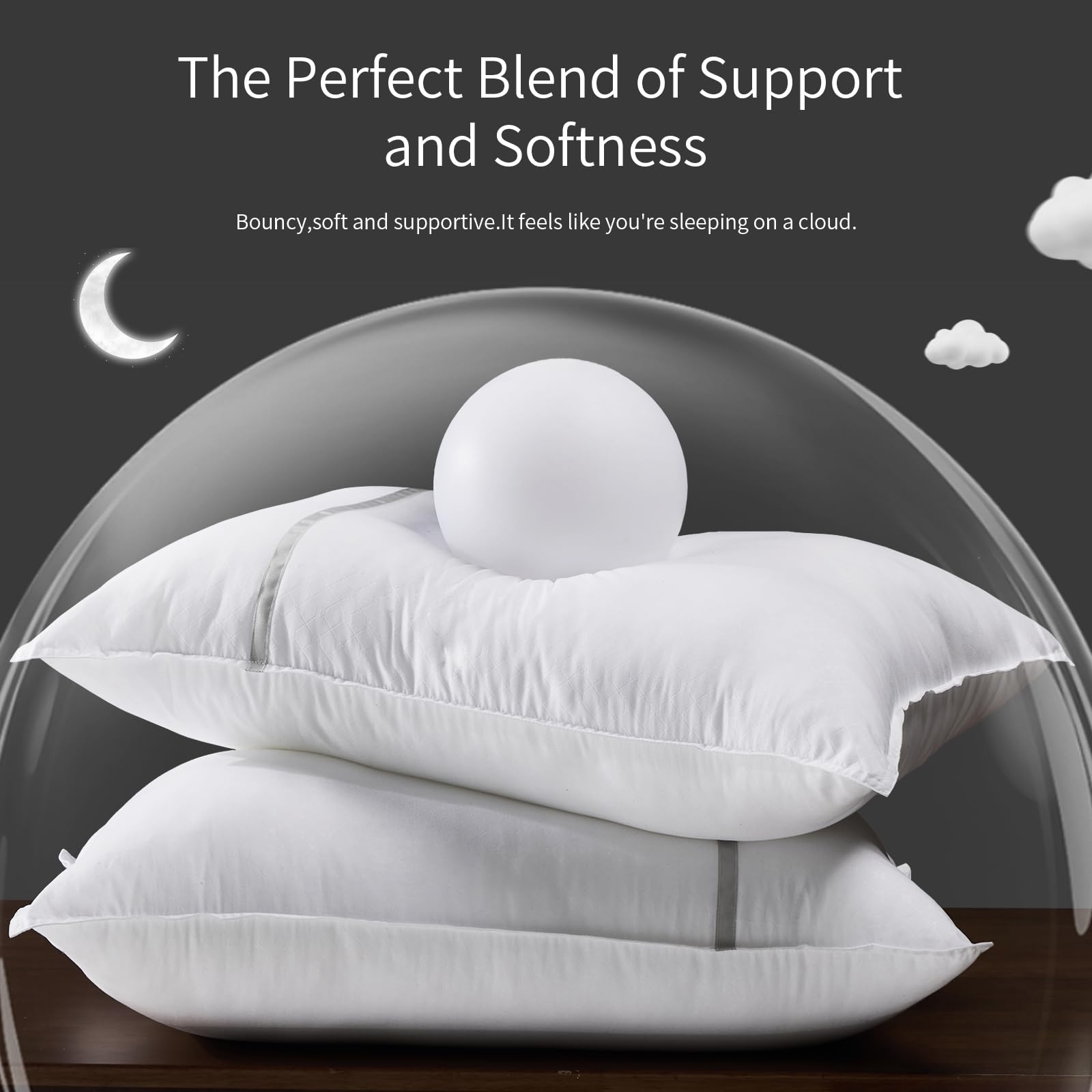 MUFEW queen pillow demonstrates fluffy loft that rebounds after use