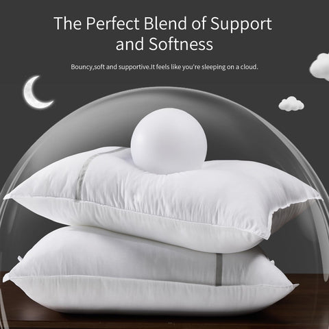 MUFEW queen pillow demonstrates fluffy loft that rebounds after use
