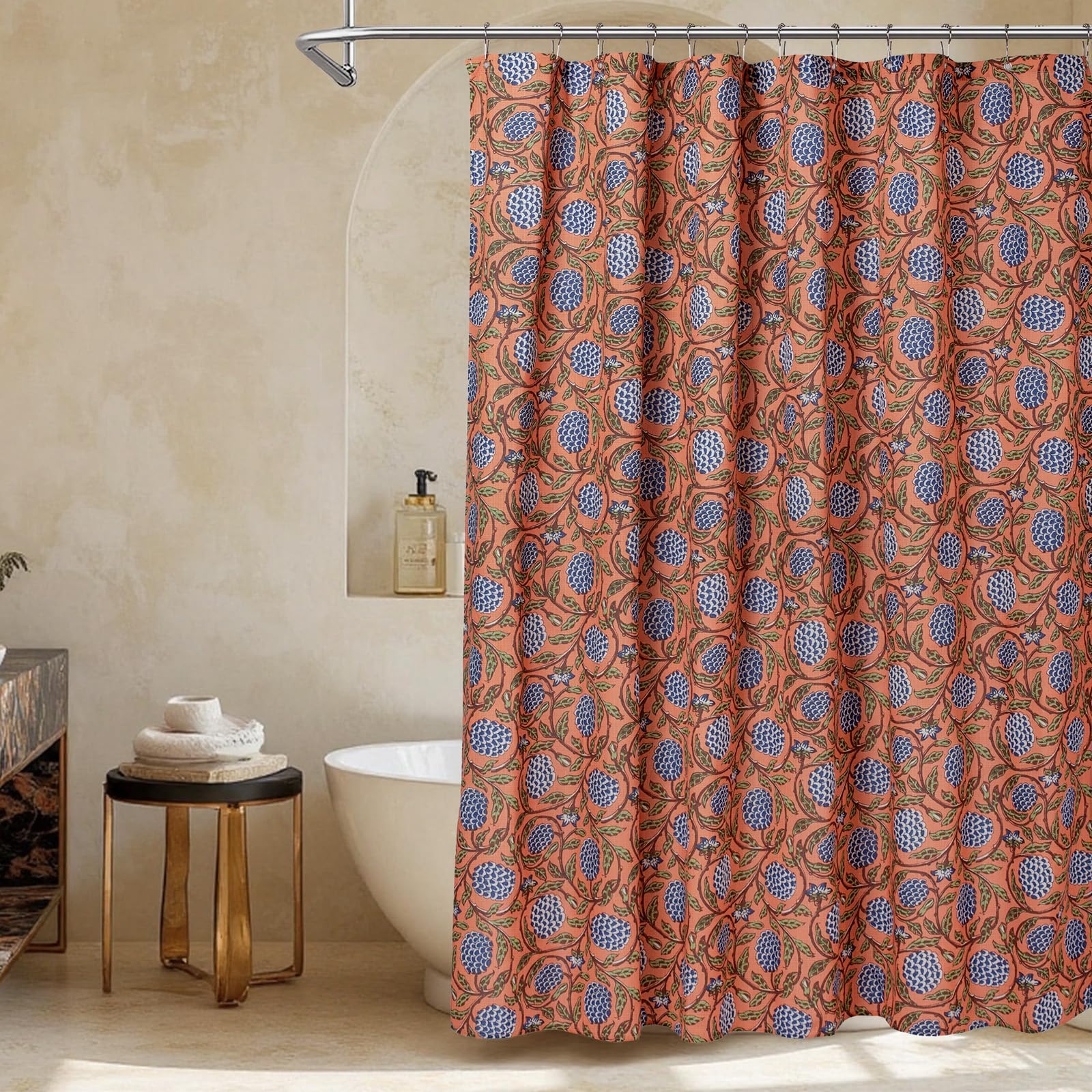 MUGINYU shower curtain with 12 rust-resistant grommets enables smooth, durable installation.