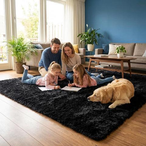 Mugorn rug with anti-slip backing stays secure on floors.