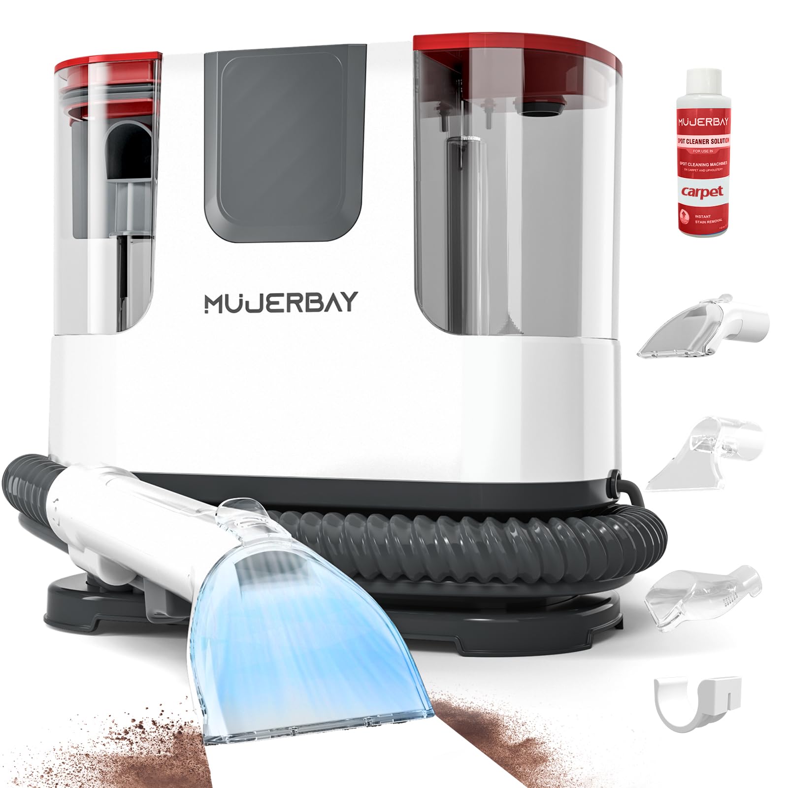 MUJERBAY upholstery cleaner with 12KPa suction for deep spot removal