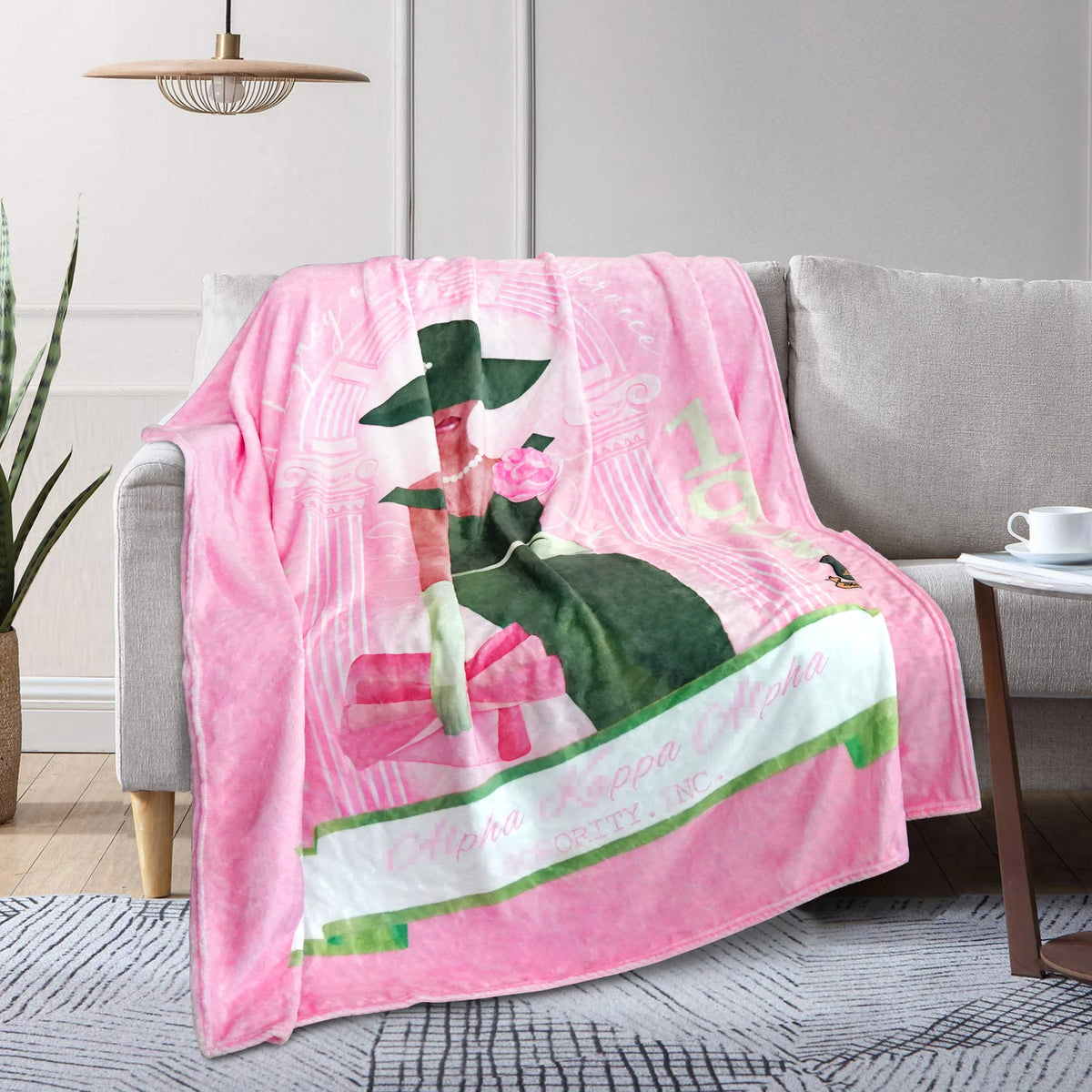 MULTIC sorority gifts throw blanket with soft flannel texture, ideal for couch and bed warmth