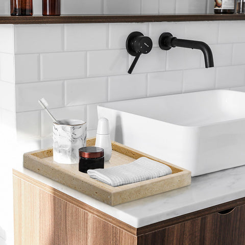 MULWR elegant bathroom accent tray with unique patterns.