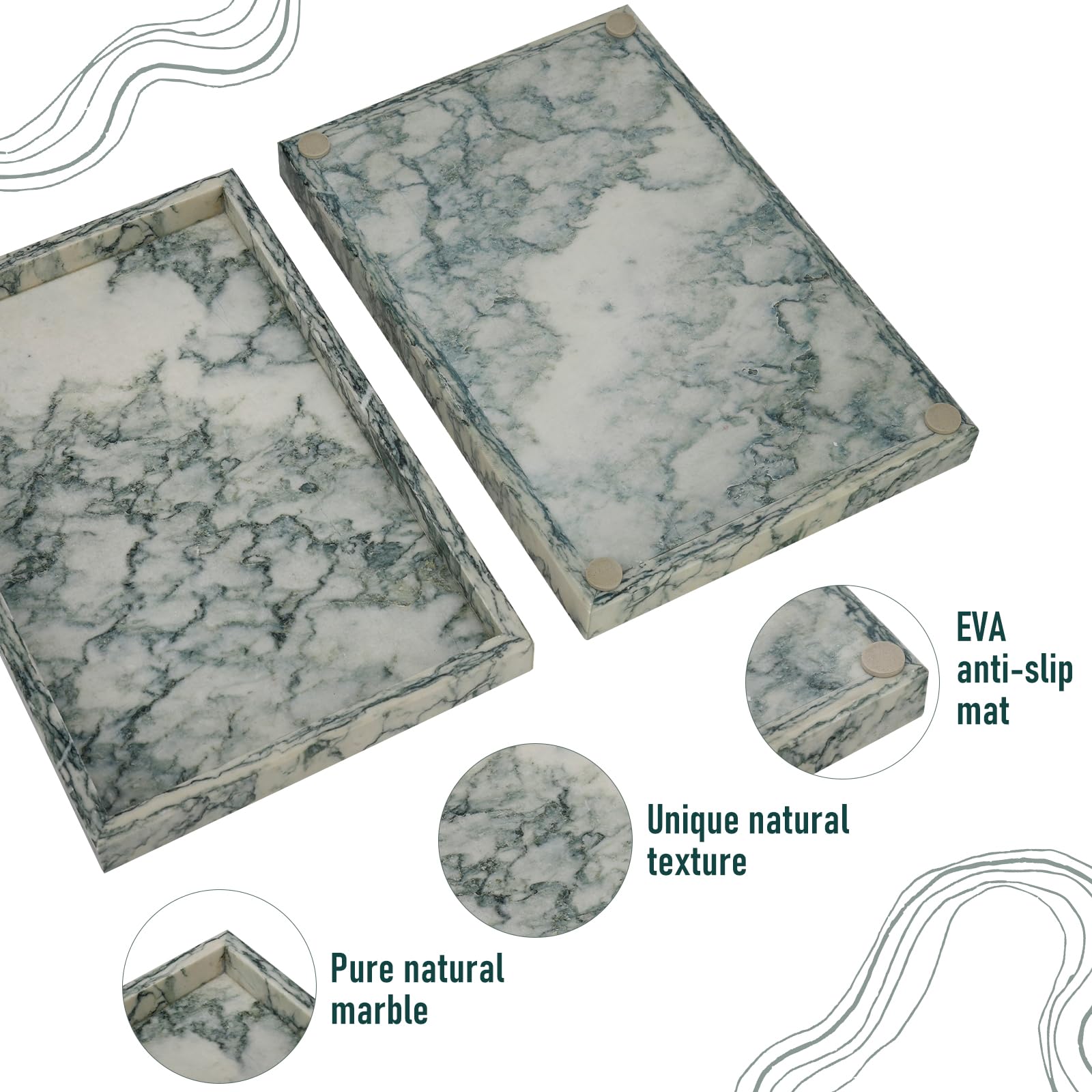 MULWR marble tray with toiletries arrangement for neat storage
