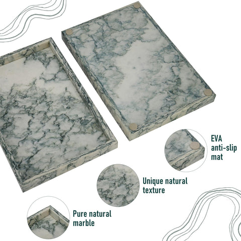 MULWR marble tray with toiletries arrangement for neat storage