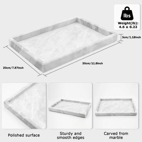 MULWR marble tray with soaps and jewelry demonstrates versatile display