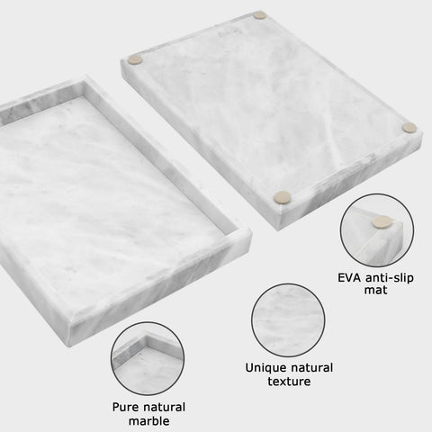 MULWR marble tray close-up shows unique veining and premium feel
