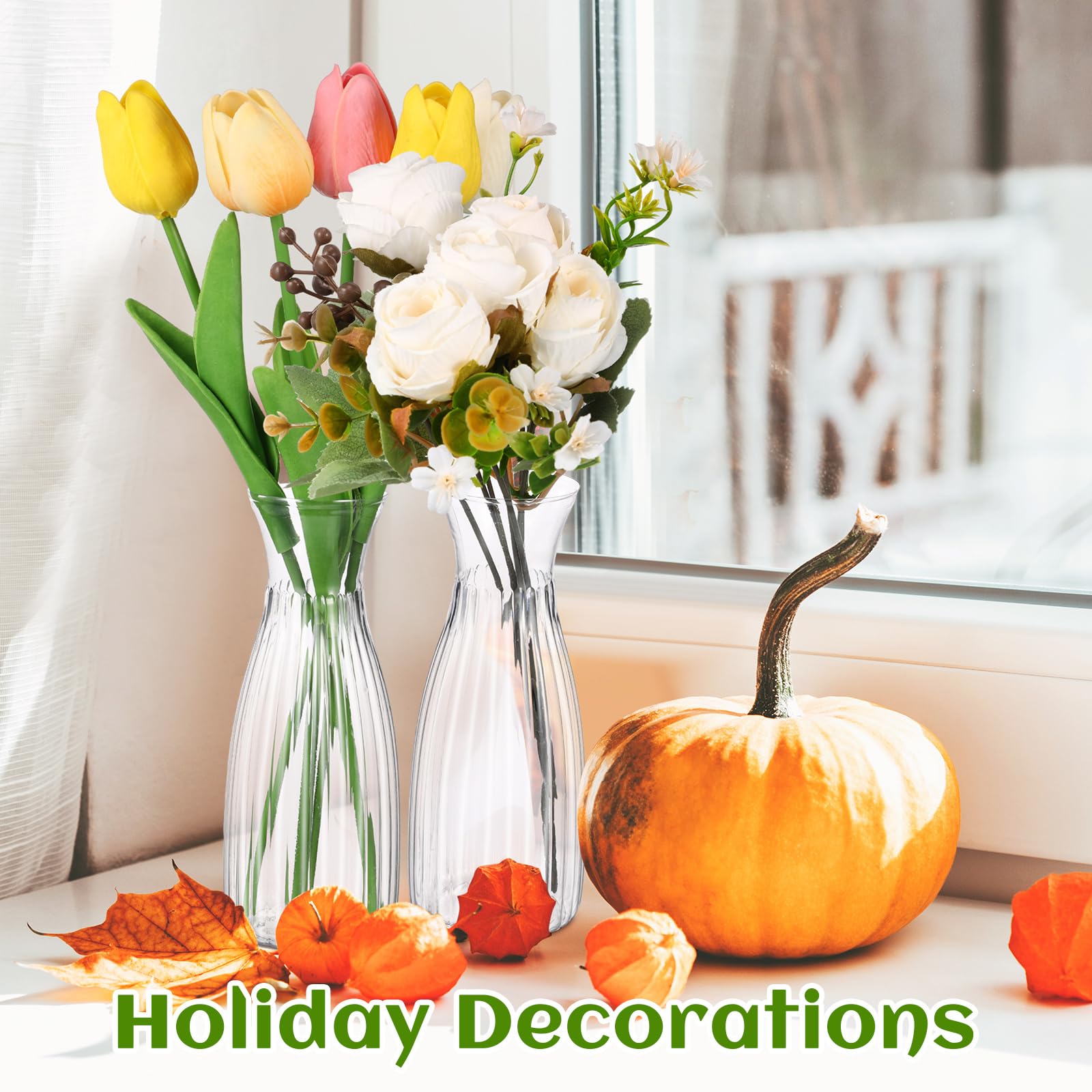 Mumufy shatterproof plastic vase for durable, reusable flower displays