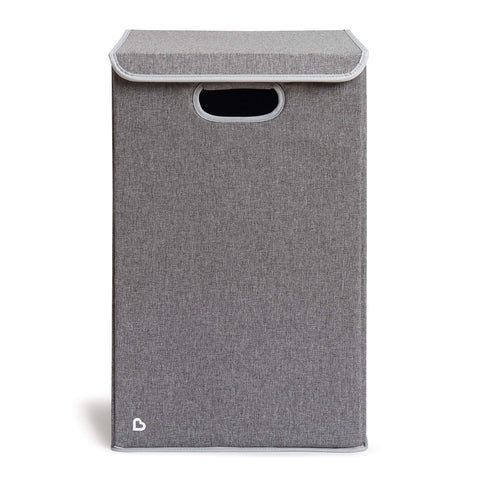 Munchkin Laundry Hamper large capacity supports busy nurseries with more clothes.