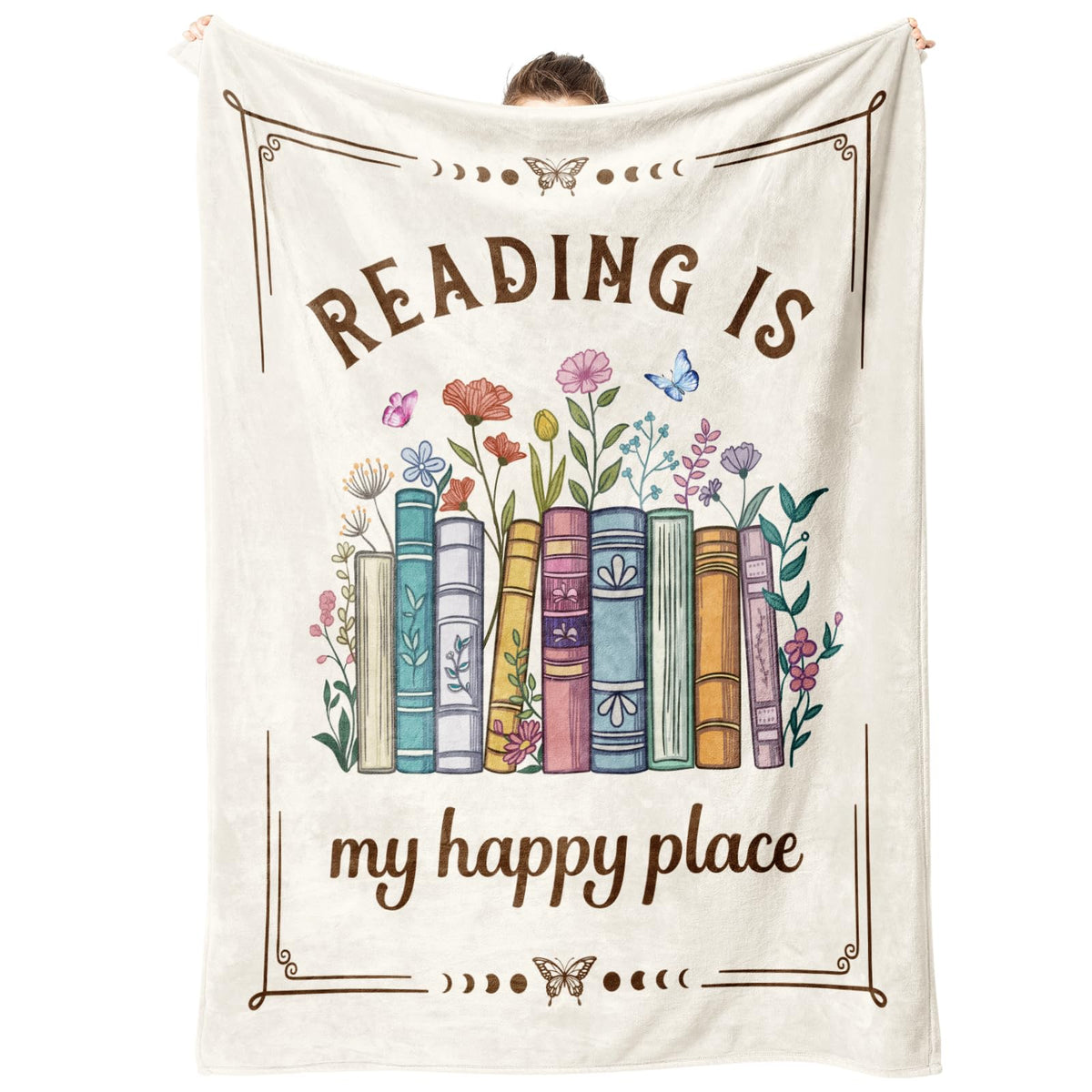 Musaecoin Book Lovers Blanket close-up of soft flannel for cozy reading sessions