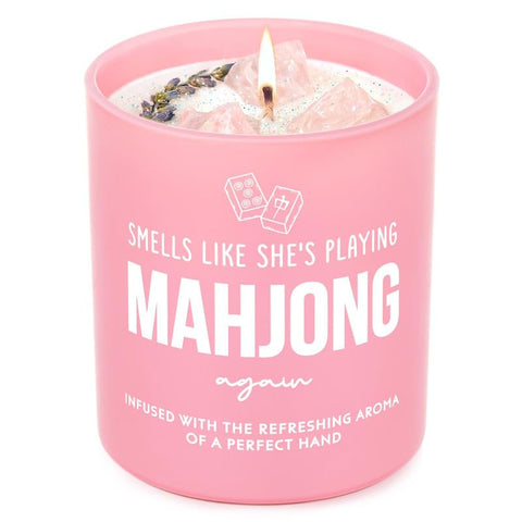 Musaecoin mahjong gift candle label, ideal for Mahjong lovers.