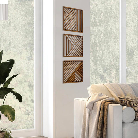 Musanpou geometric wood wall panels enhance hallways with subtle detail