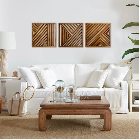 Musanpou rustic minimalist wall art trio creates a warm focal point