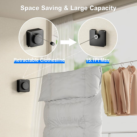 Mustorn non-sagging design clothesline maintains tension under load