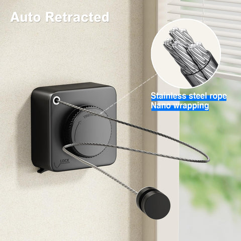 Mustorn wall-mounted stainless steel line resists weather for outdoors