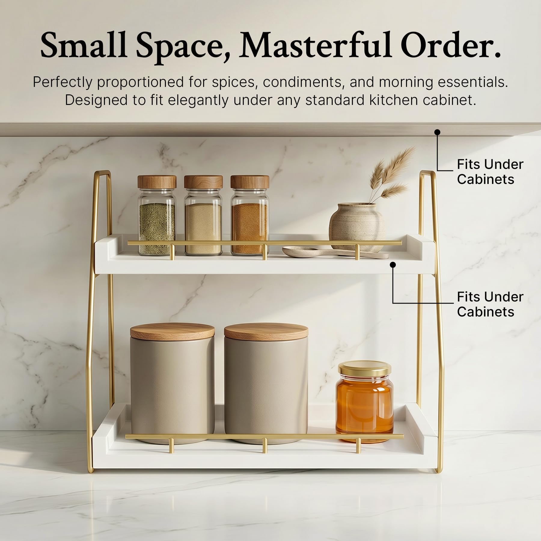 Versatile organizer on a dorm dresser for cosmetics and daily essentials.