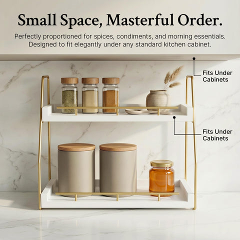 Versatile organizer on a dorm dresser for cosmetics and daily essentials.