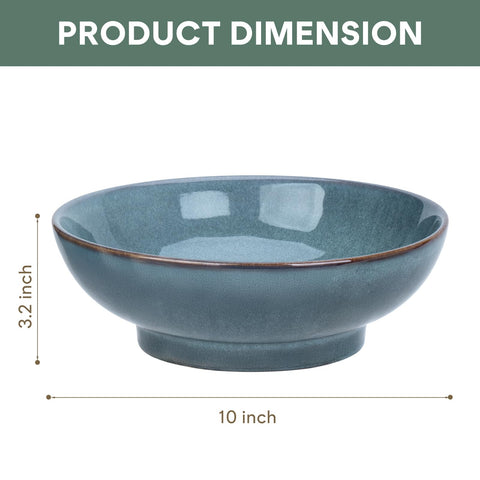 MUUBOOX ocean blue decorative bowl with fruits demonstrates versatile serving options.