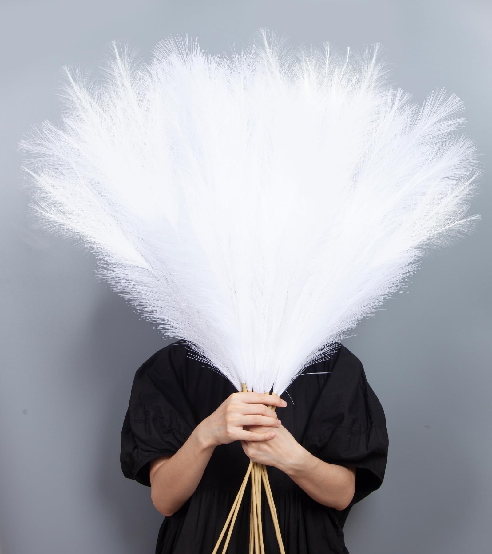 MUUNC 9-pcs pampas grass stems add tall, airy texture to any living space.