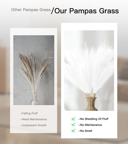 MUUNC silk pampas grass delivers durable color without sunlight or water requirements.