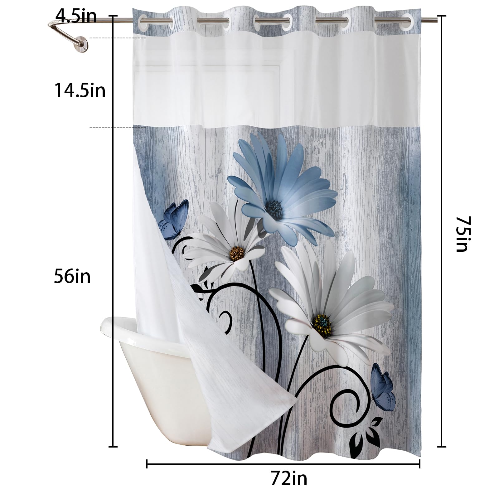 Muuyi machine-washable curtain and liner simplify care.