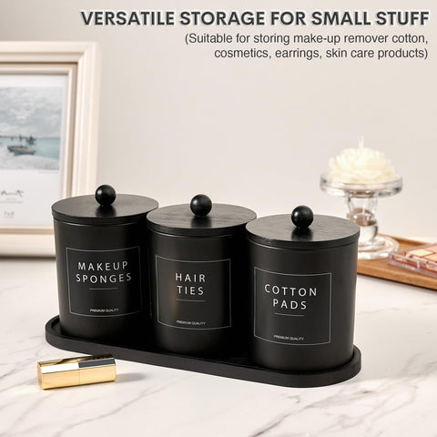 Muveka 13-5oz capacity jar ideal for cotton swabs and small items.