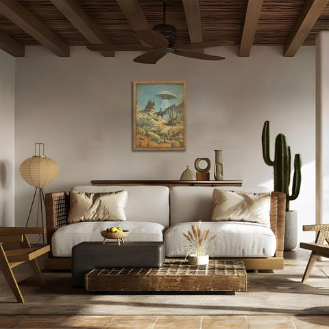 MUWAK framed poster elevates eclectic interiors with bold narrative appeal.