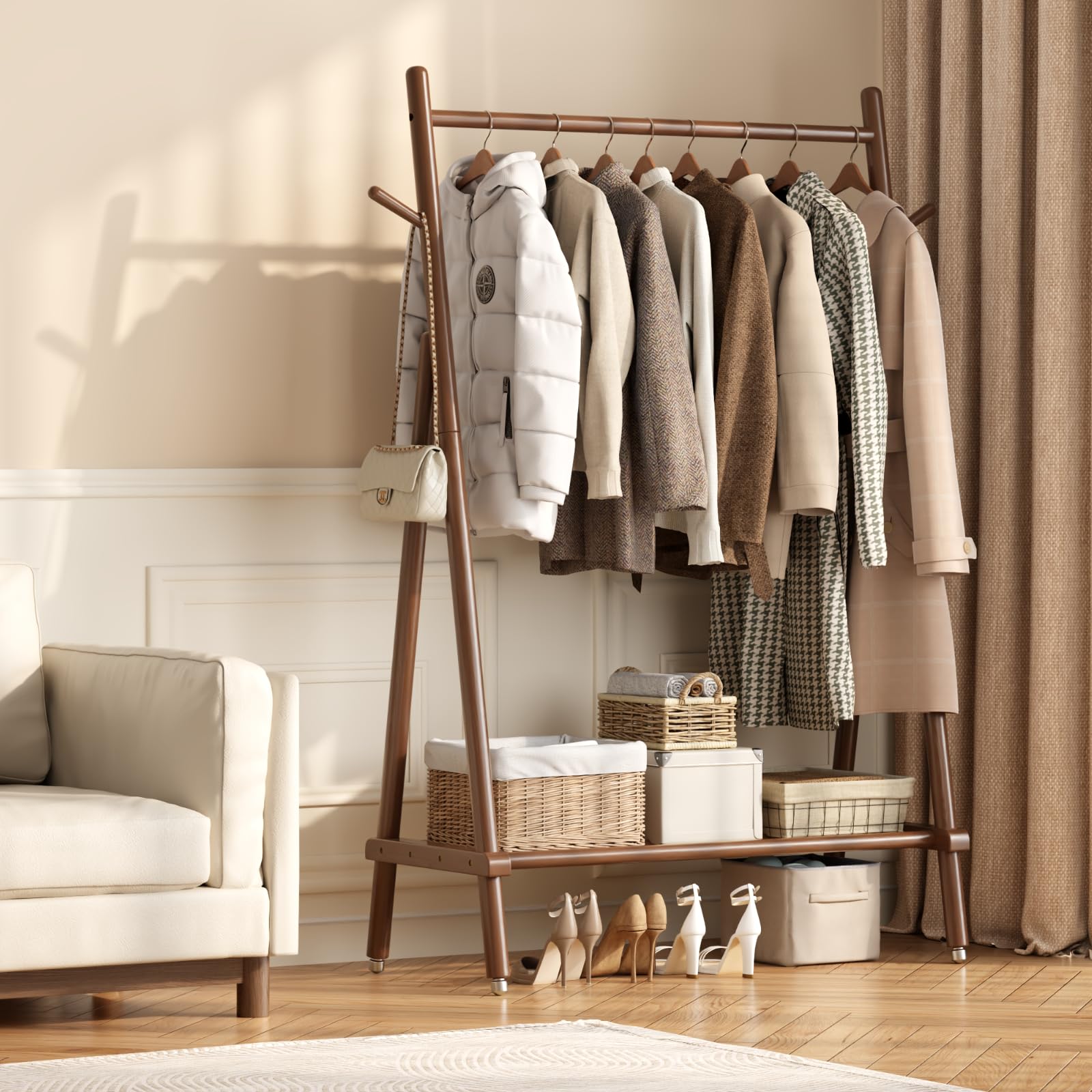 Muwuele entryway staging demonstrates compact, organized closet entry