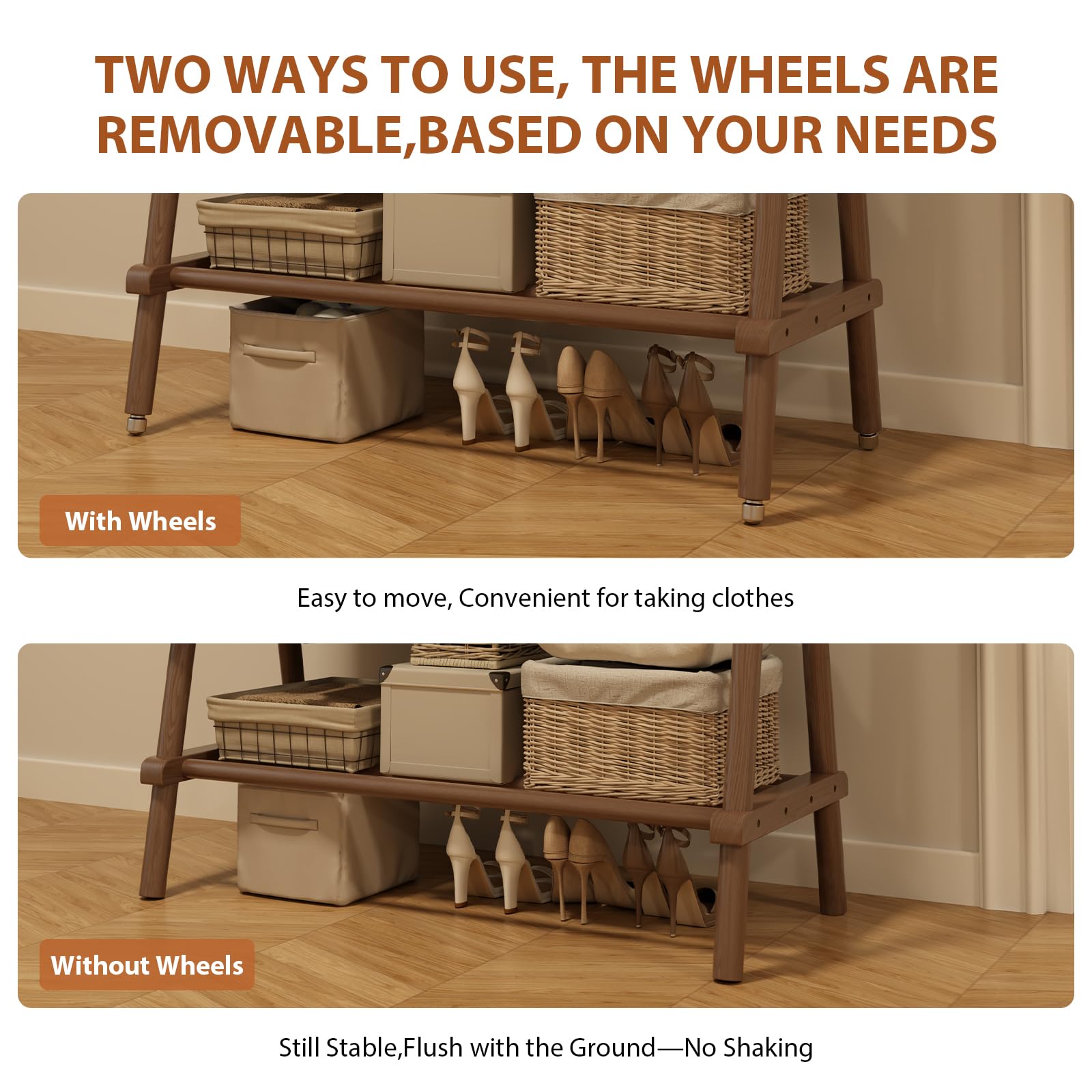 Muwuele rack corner rounded design protects fabrics and furniture