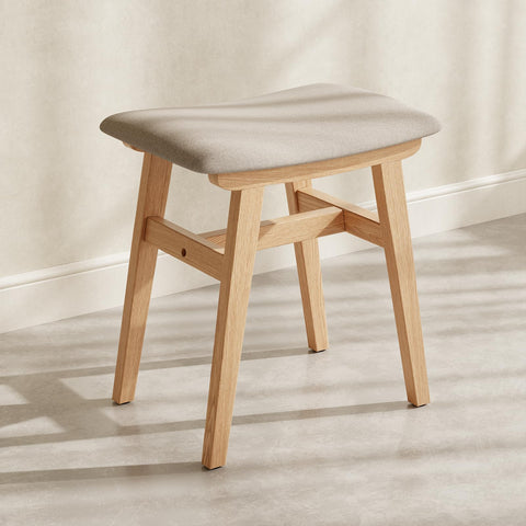 Muwuele solid wood vanity stool seat offers comfortable seating for daily routines