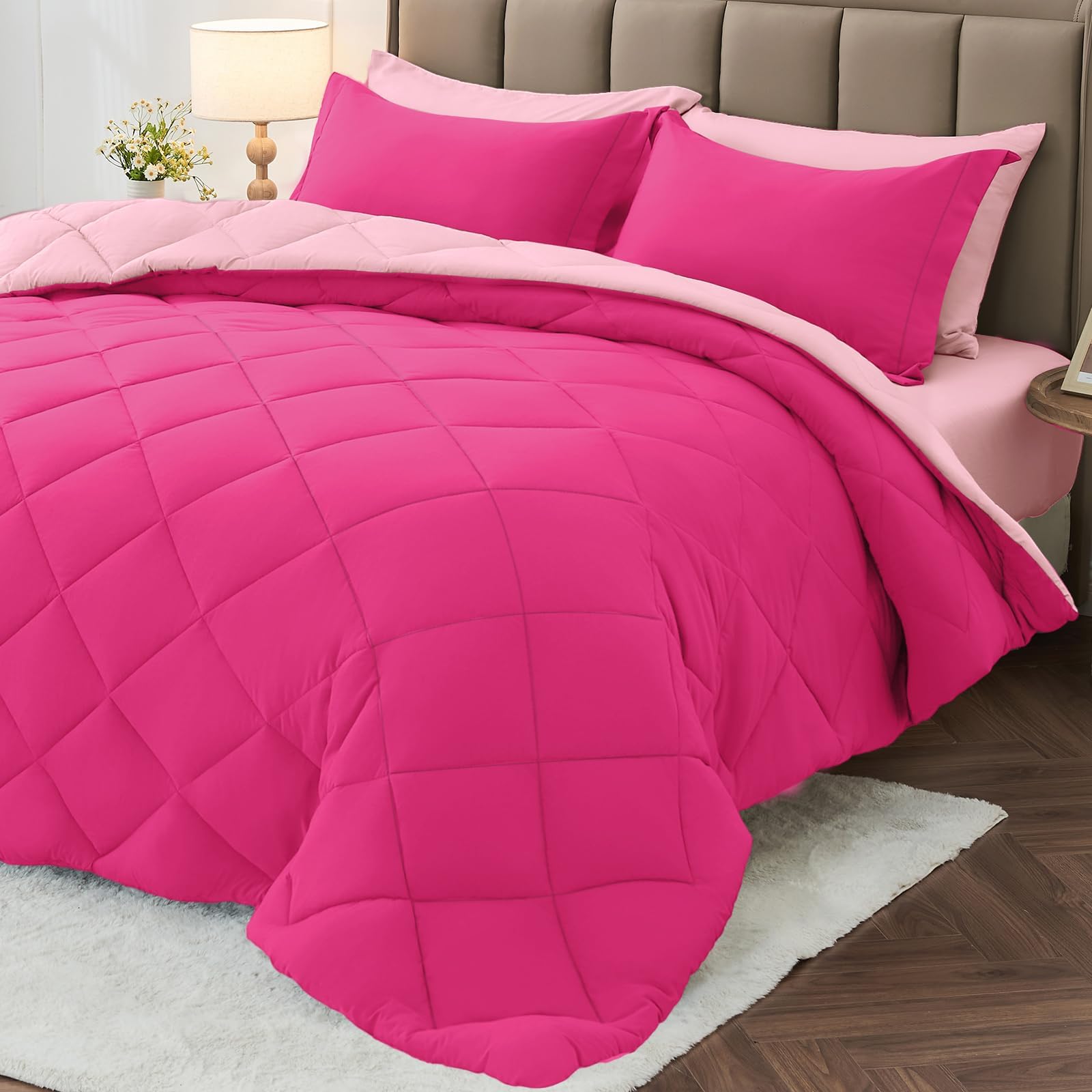 MUXHOMO 7-piece full comforter set package view for easy setup and complete bedding.