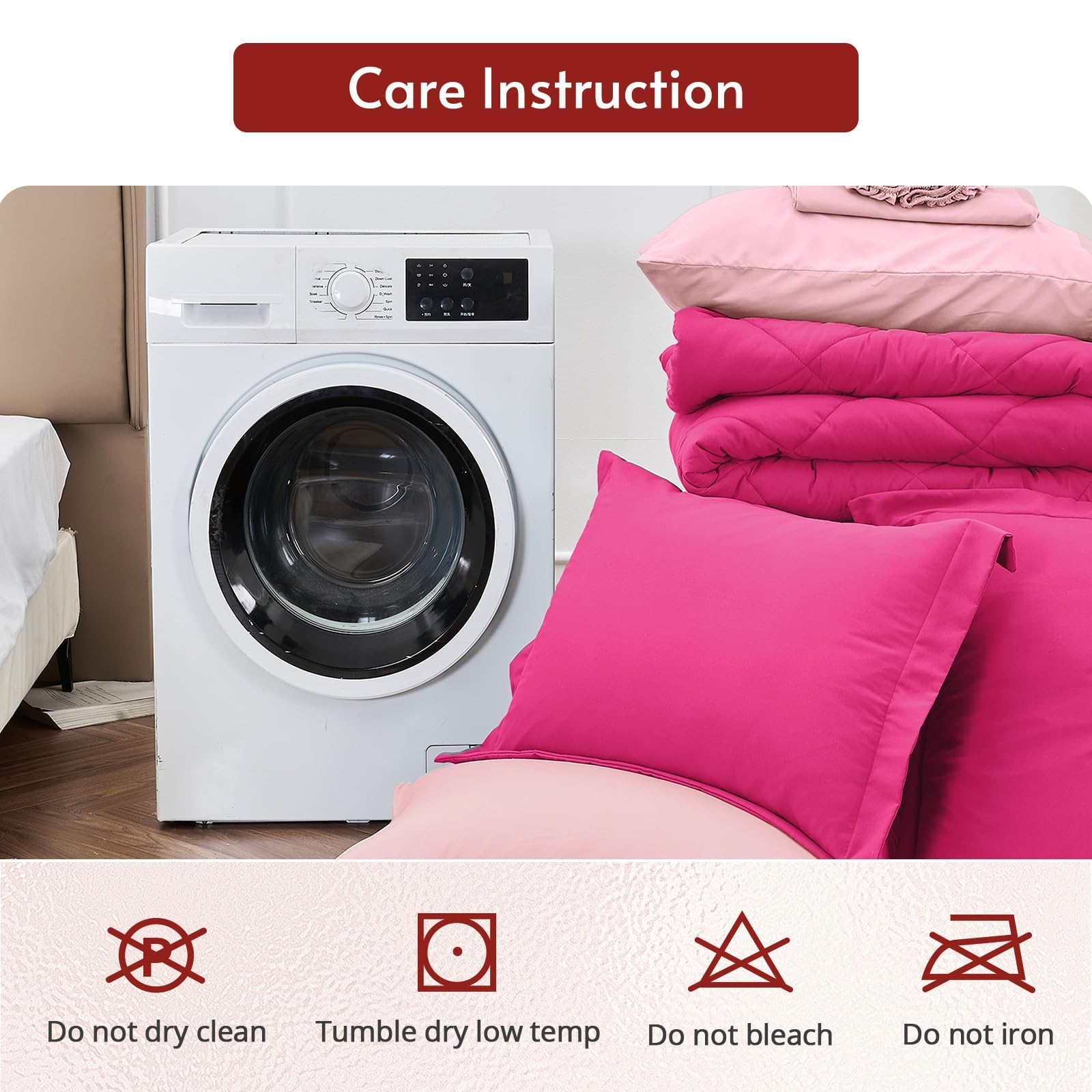 MUXHOMO all-season bedding set, easy care and quick drying.